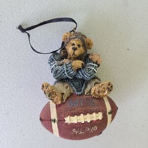 Boyds Bear Football Ornament - Brown‎ Bear Blue Sweater Crossing Arms Number 11